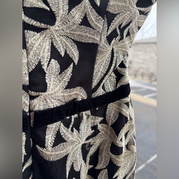 🆕✨Sam Edelman Strapless Black&Gold Embroidered Midi Dress Cocktail Party XS 0–2 - Picture 9 of 14